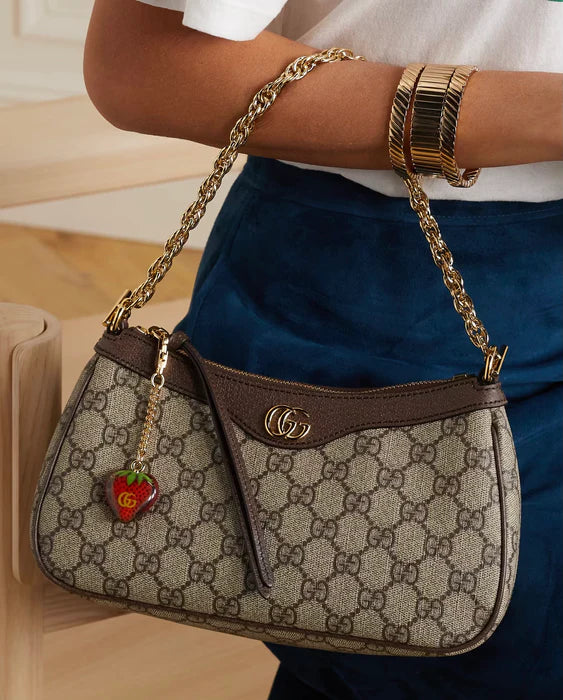 Gucci GG Canvas Shoulder Bag with Web Strap