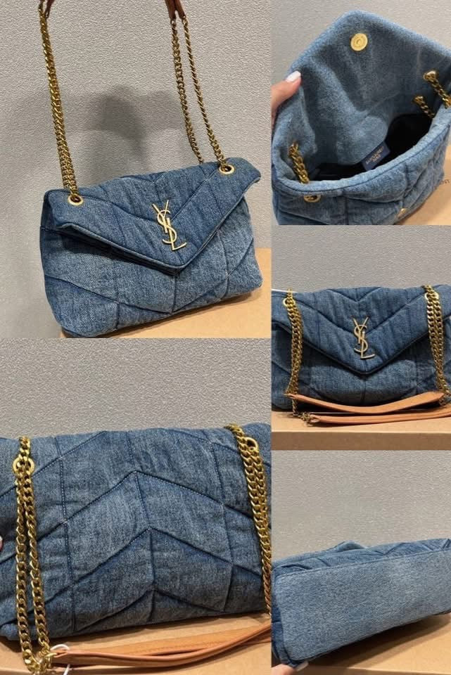 Saint Laurent Puffer Toy Bag in Denim