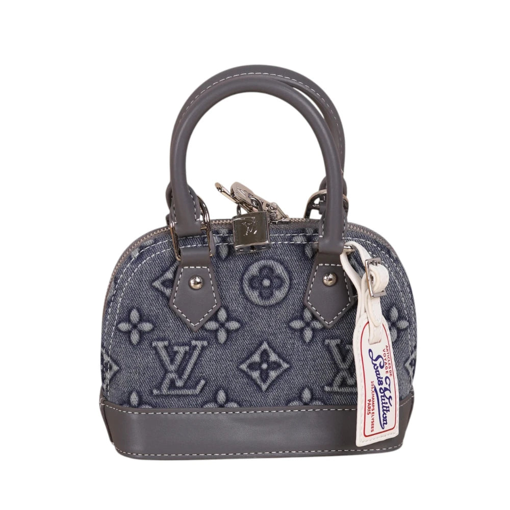 ‏Louis Vuitton Alma BB Denim Bag – Blue Monogram with Grey Leather trim