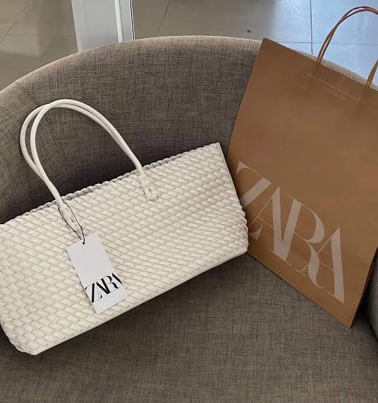 Zara Woven Basket Tote