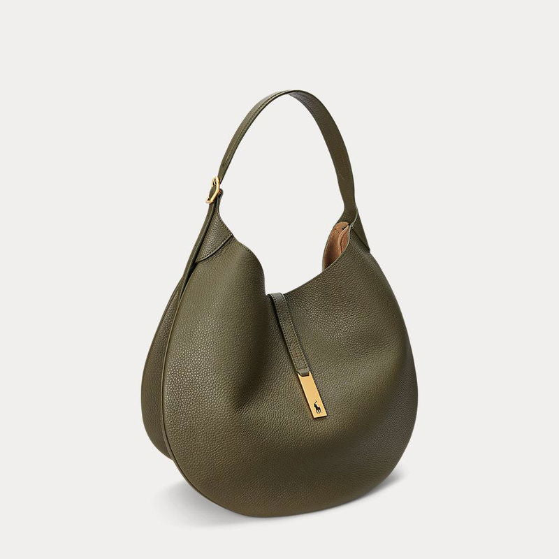 Polo Ralph Lauren Polo ID Leather Hobo Shoulder Bag