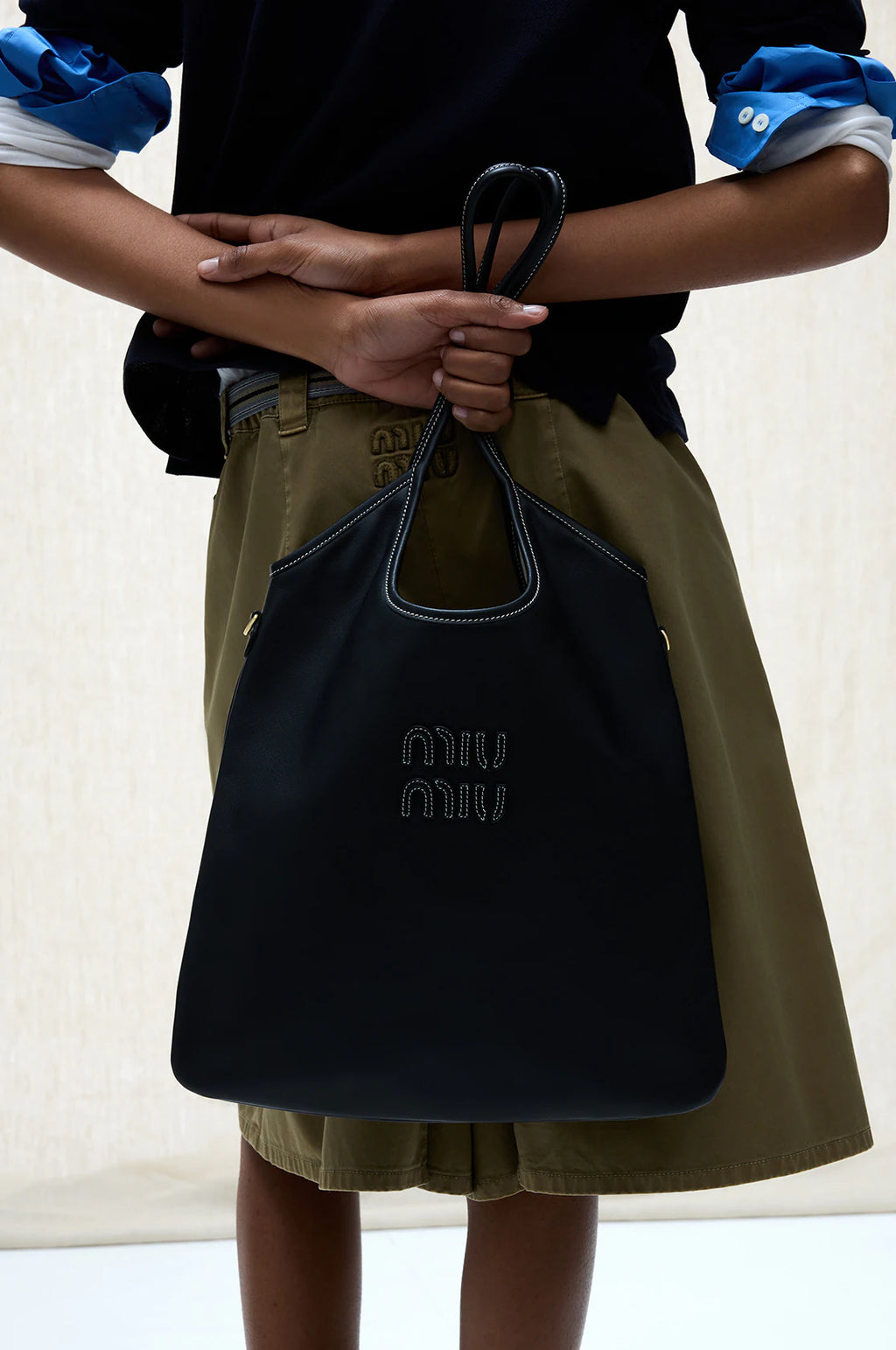 Miu Miu Suede Logo Tote Bag