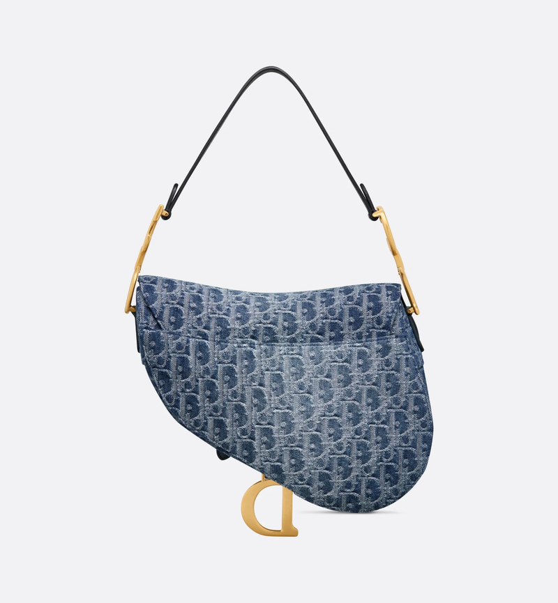 Dior Saddle Bag Blue Denim Oblique Jacquard