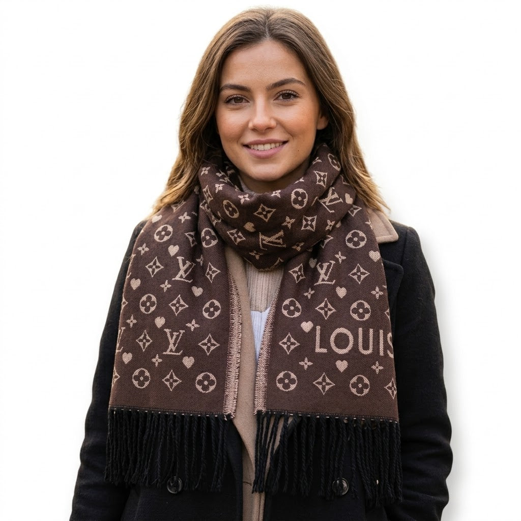 Louis Vuitton Monogram & Hearts Jacquard Scarf