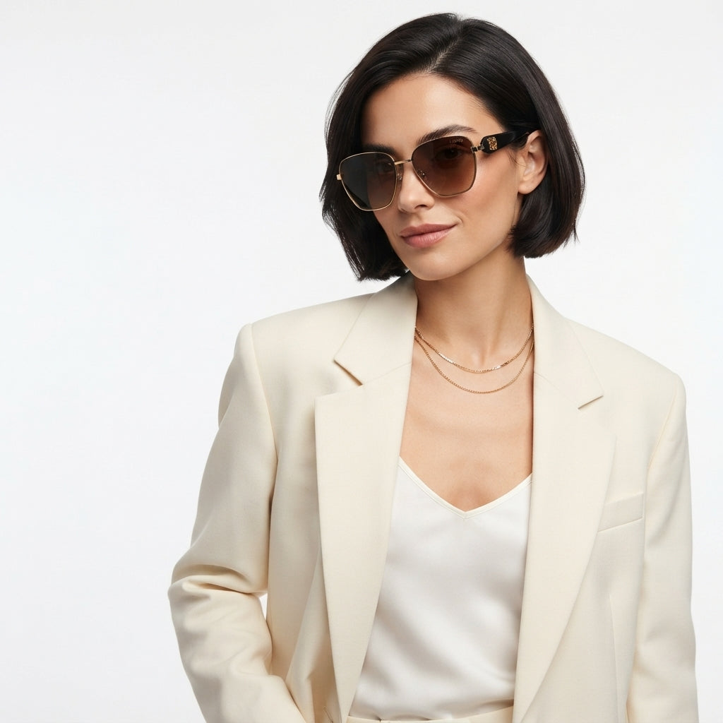 Loewe Anagram Square Metal Sunglasses