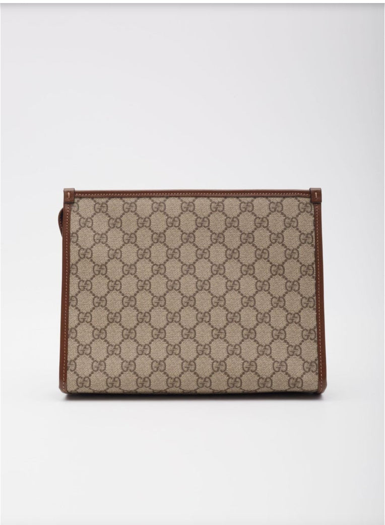 GUCCI BROWN GG INTERLOCKING POUCH