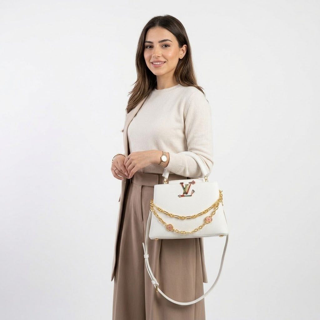 Louis Vuitton Capucines Bag with Decorative Charm Chain