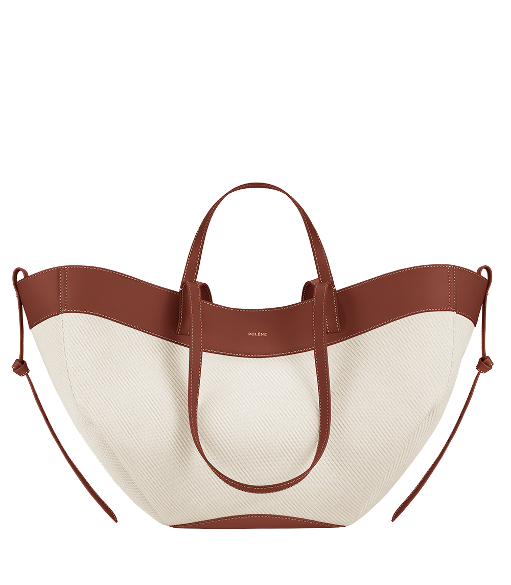 Polène Cyme Canvas and Leather Tote Bag