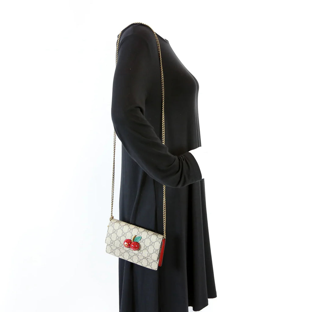 Gucci GG Supreme Cherry Chain Bag