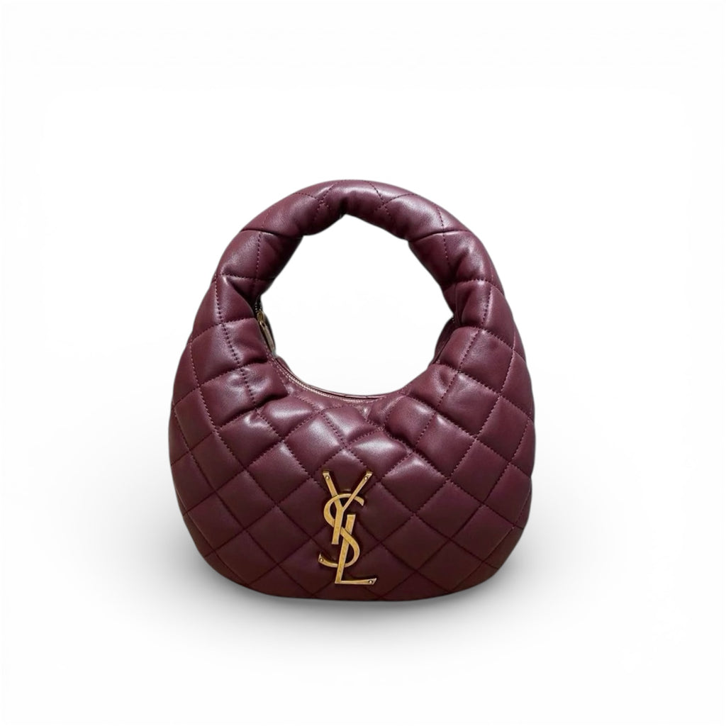 Saint Laurent (YSL) Quilted Hobo Bag with Cassandre Logo