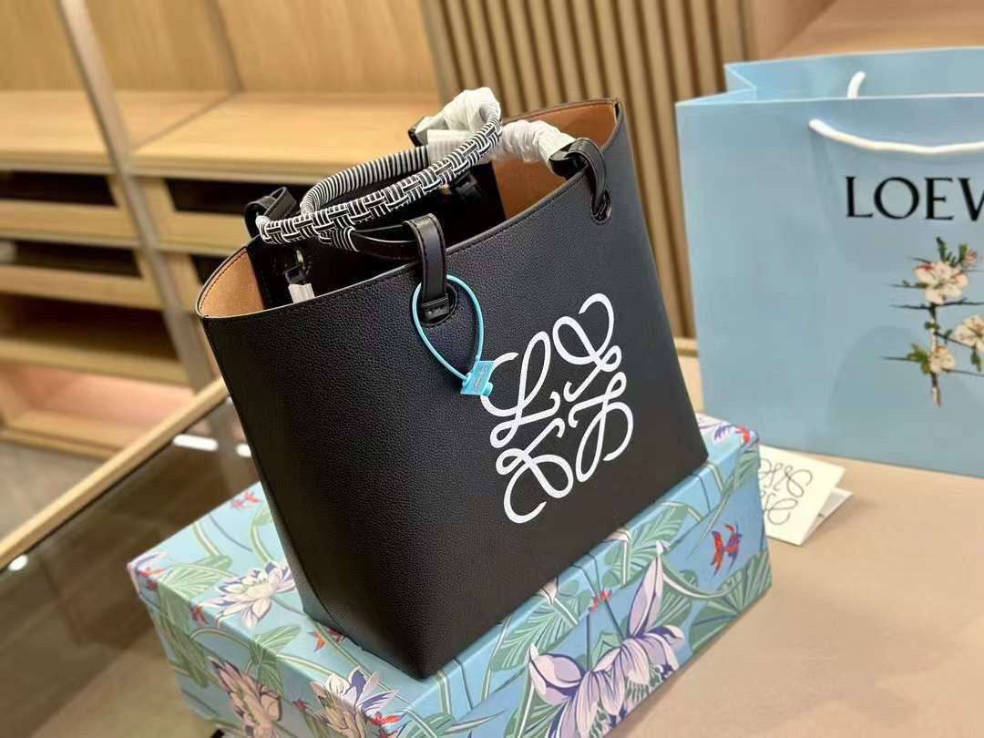 Loewe Anagram Debossed Printed Leather Tote