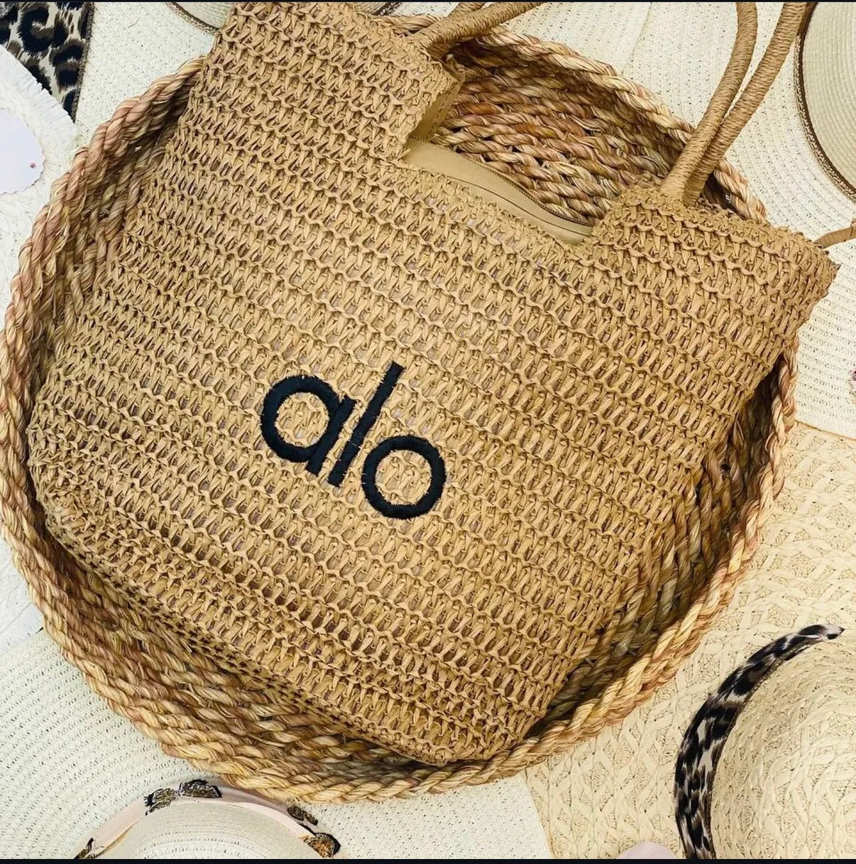 Alo Yoga Crochet Raffia Tote Bag