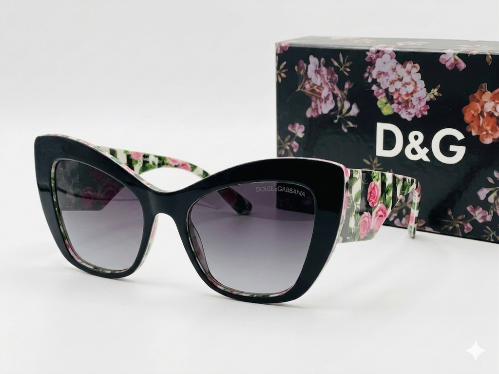 Dolce & Gabbana Floral Cat-Eye Sunglasses