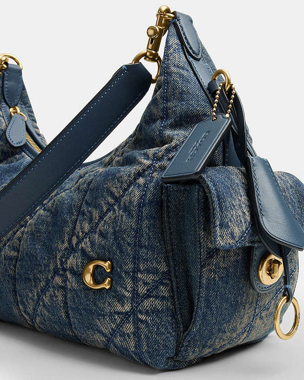 Coach Quilted Denim Cargo Shoulder Bag