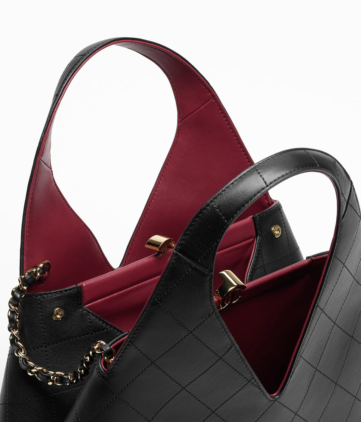 Chanel Small Quilted Hobo Bag with Cutout Handle
