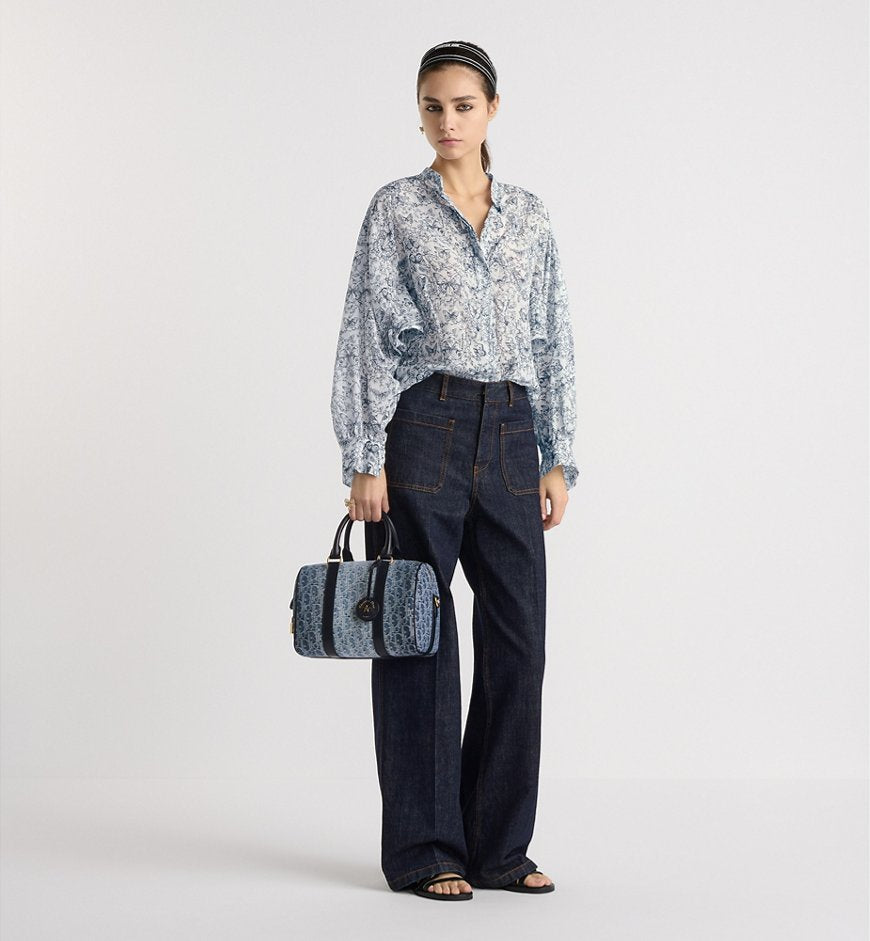 CHRISTIAN DIOR Lady D-Joy Bowling Bag in Cannage Lambskin