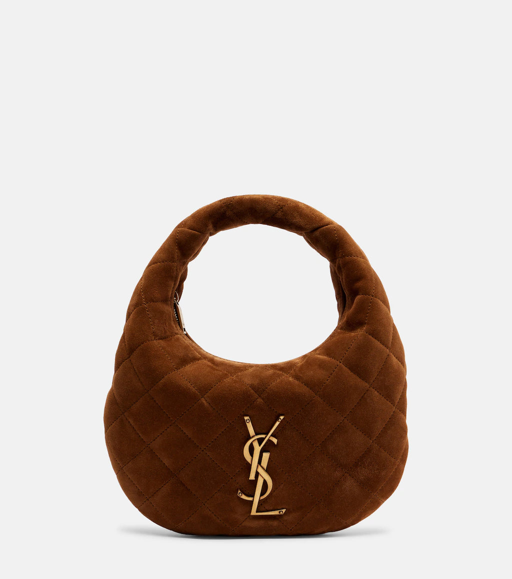 Saint Laurent Jamie Quilted Suede Hobo Bag
