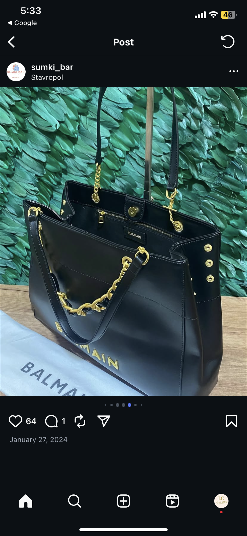 Balmain 1945 embellished leather tote bag