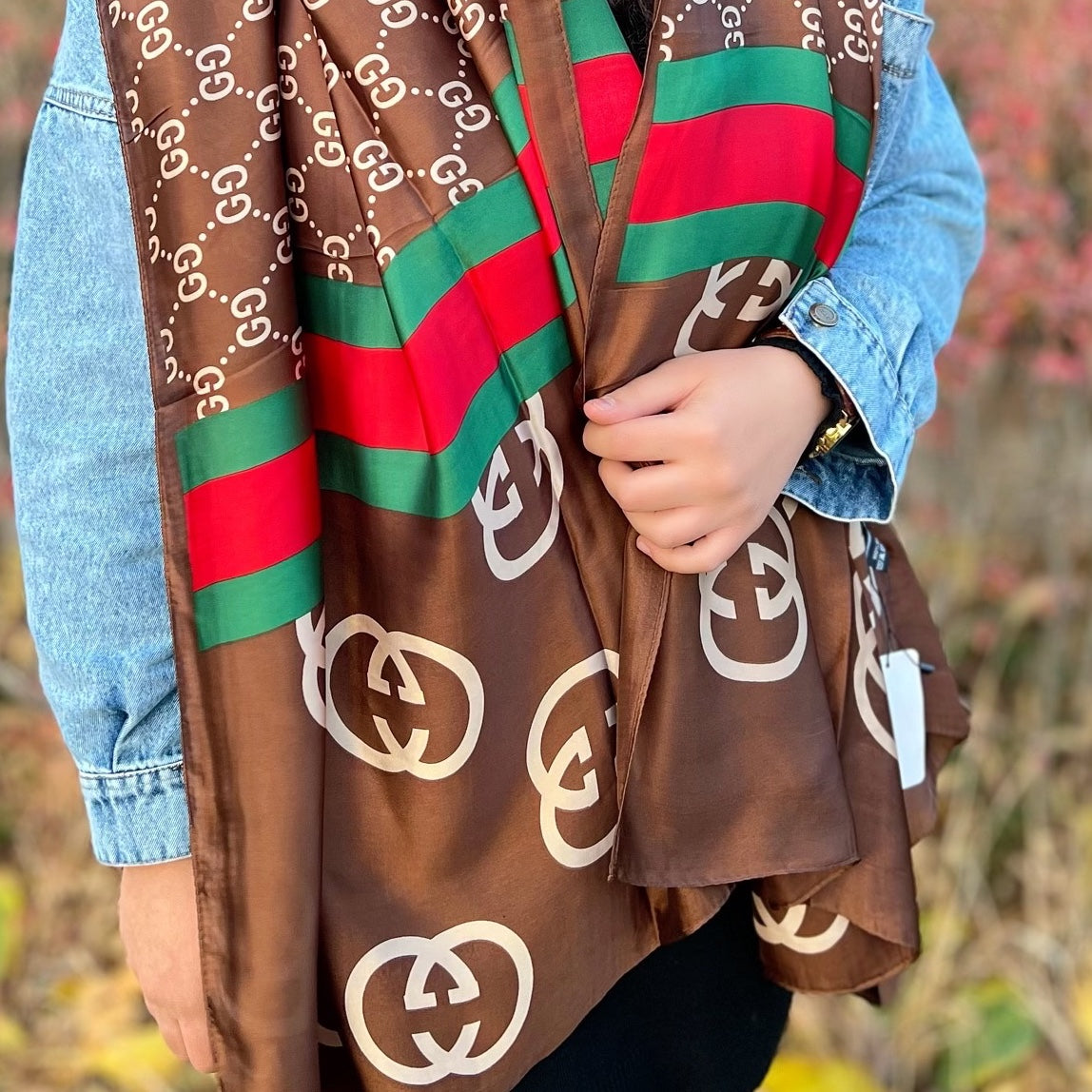 Gucci GG Monogram Web Stripe Scarf