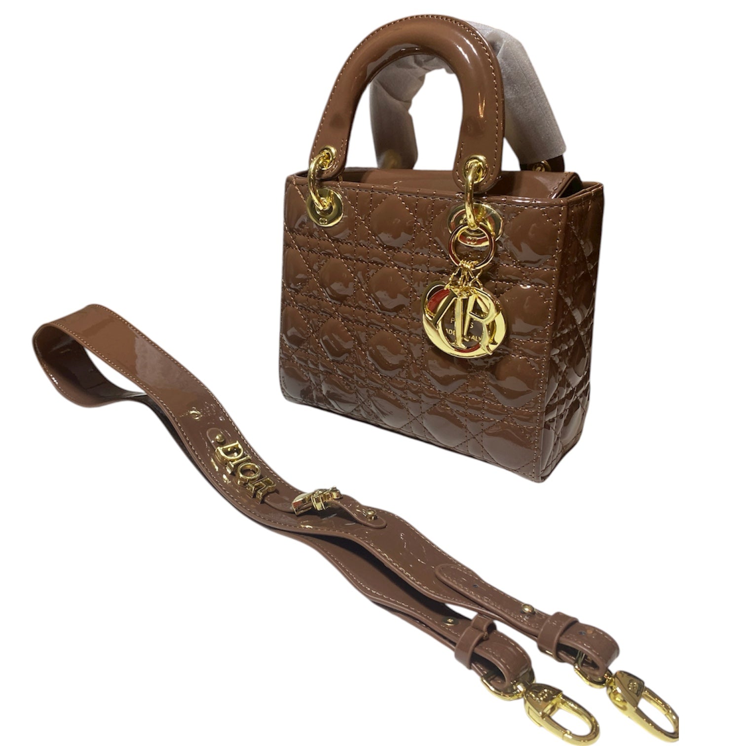 Lady Dior Patent Leather Bag