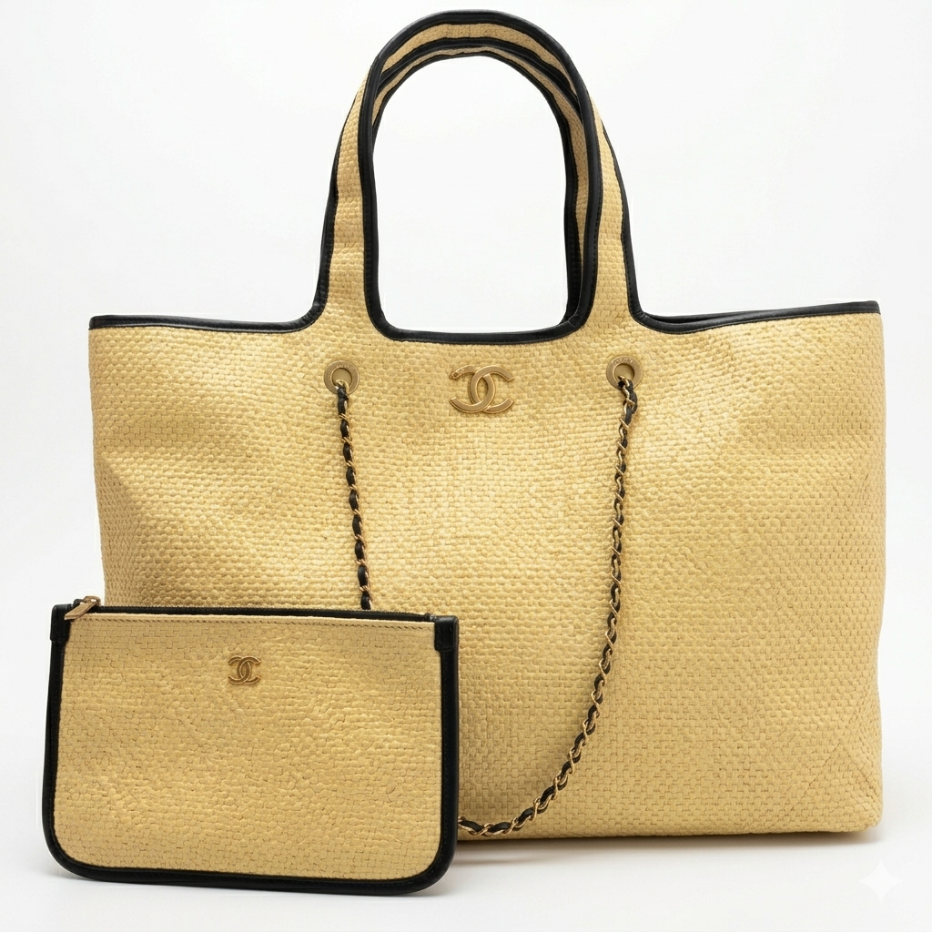 Chanel Straw Tote Bag