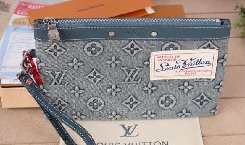 Louis Vuitton Denim Monogram Pouch