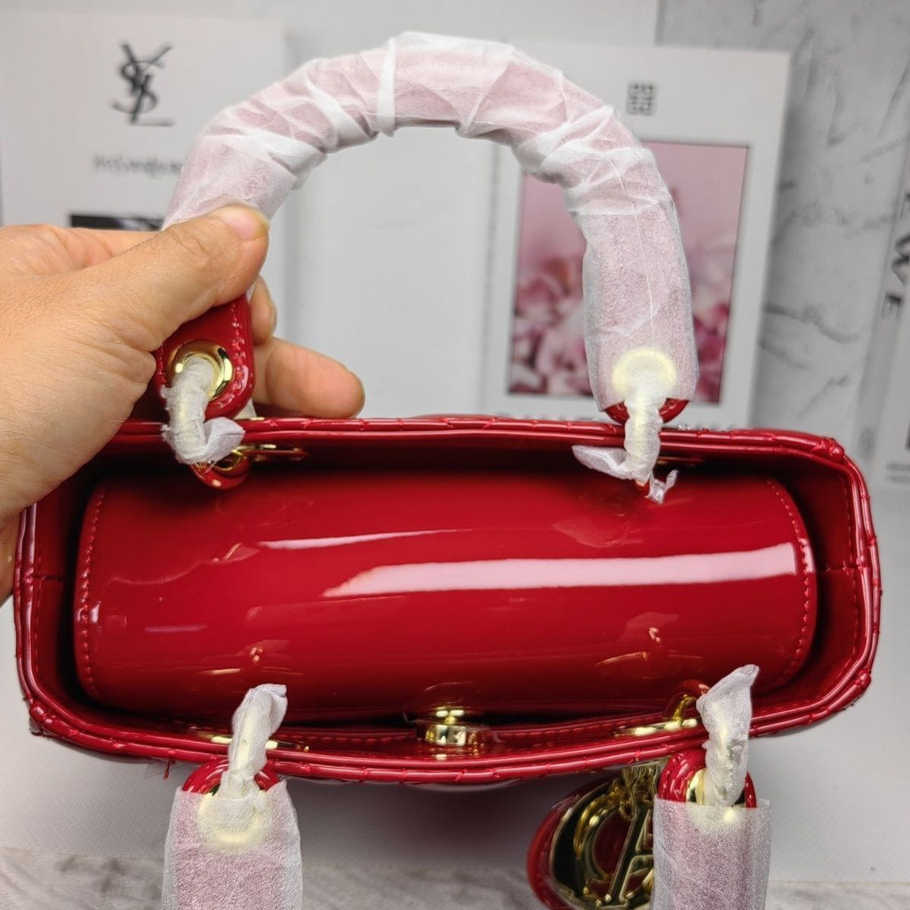 Lady Dior Patent Leather Bag
