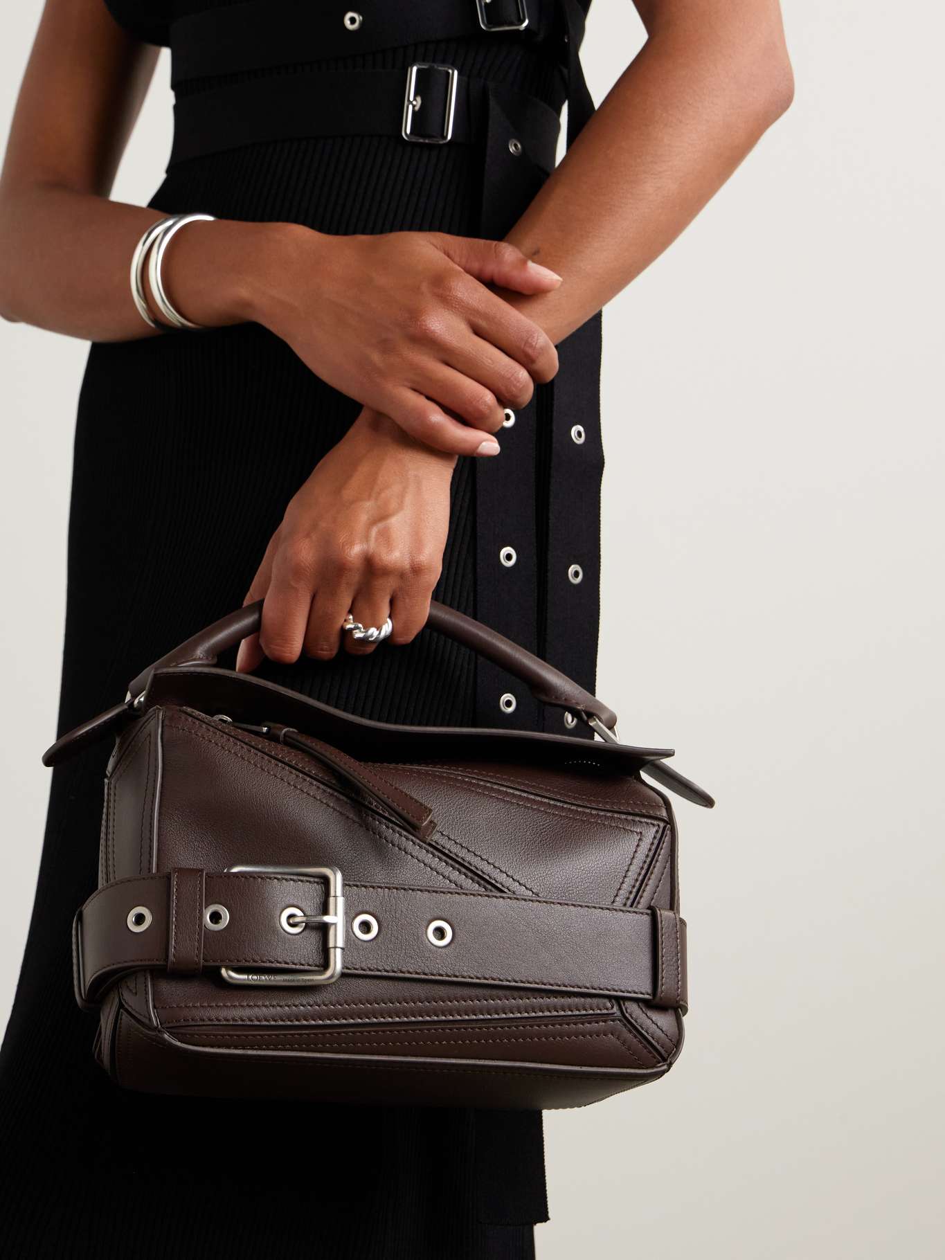 LOEWE Puzzle Biker belted leather