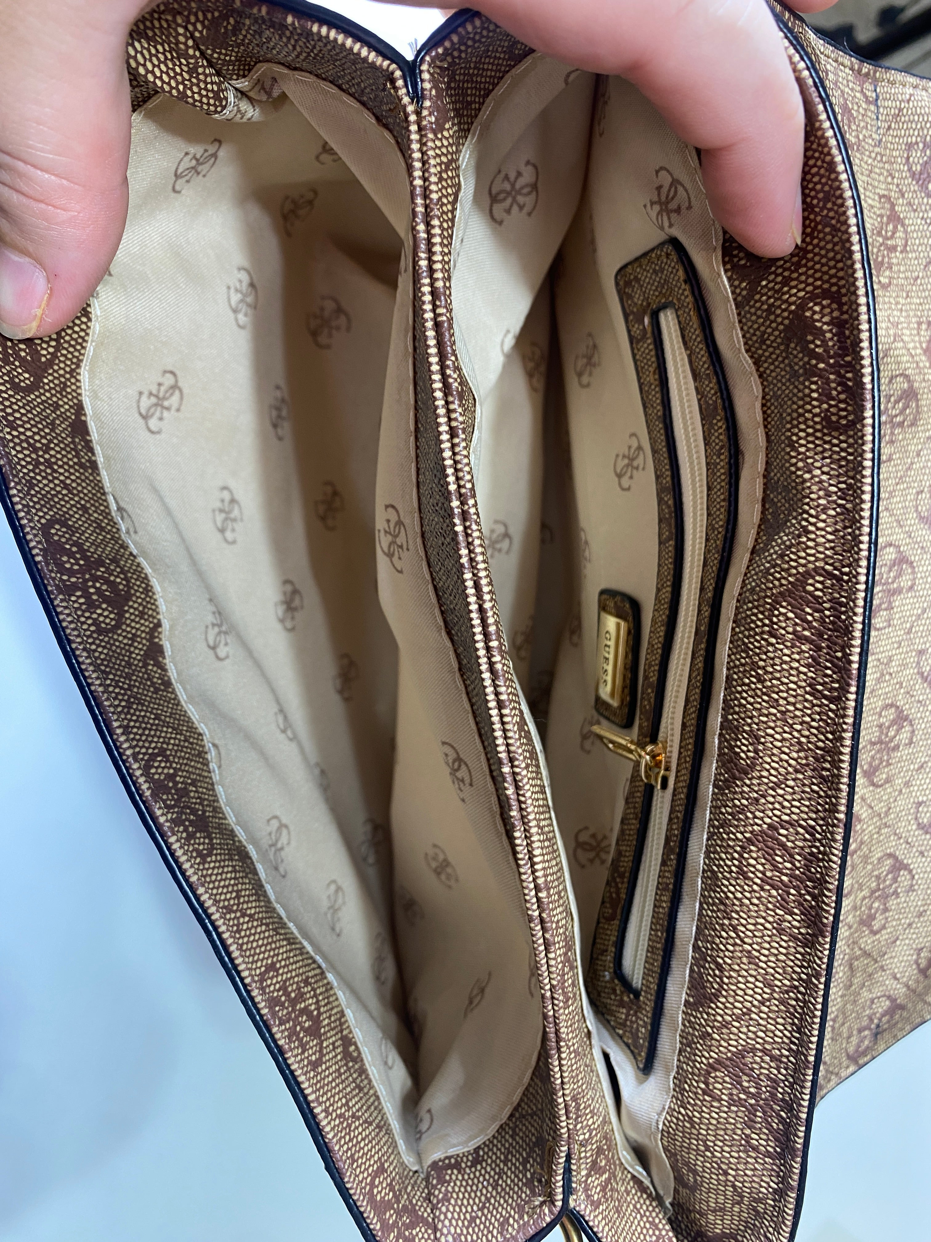 Guess Logo Print Satchel