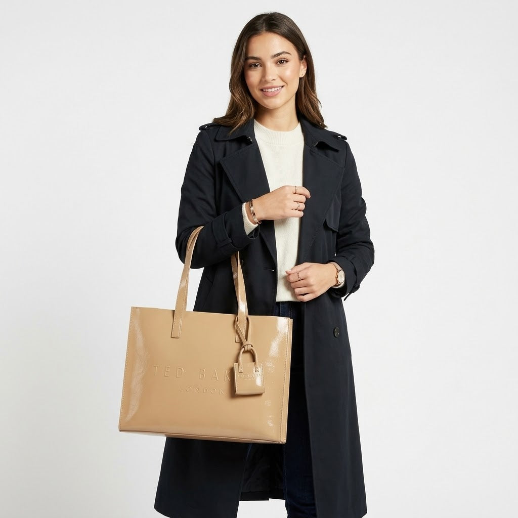 Ted Baker Saffiano Tote Bag with Mini Bag Charm