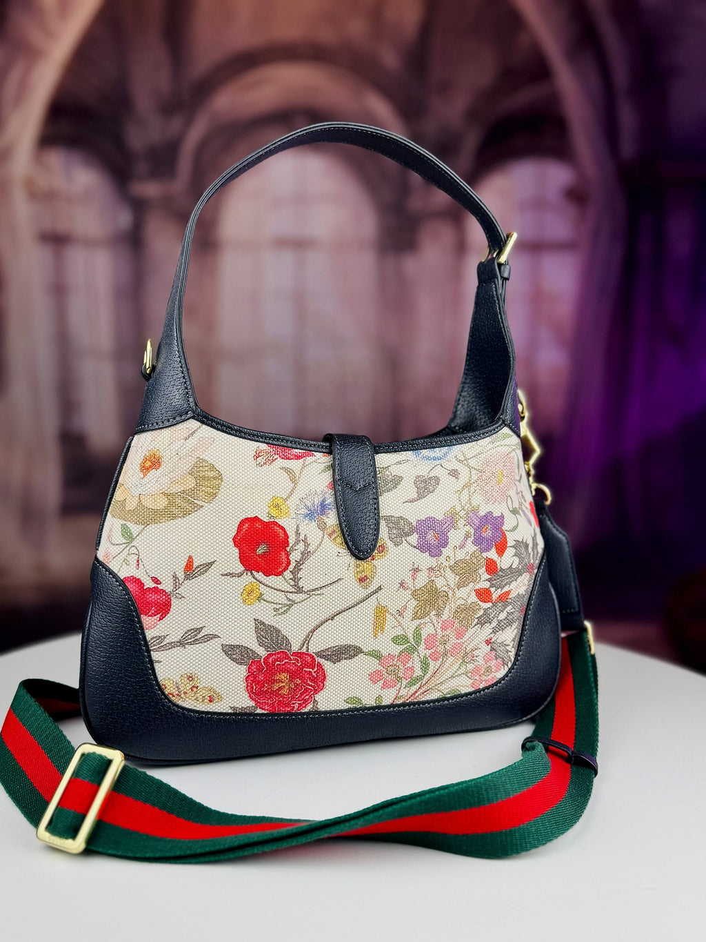 Gucci Web Floral Shoulder Bag