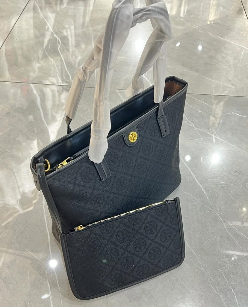 Tory Burch T Monogram Zip Tote