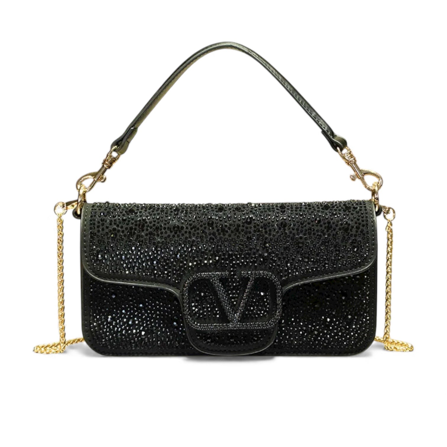 VALENTINO Garavani VLOGO Crystal-Embellished Shoulder Bag