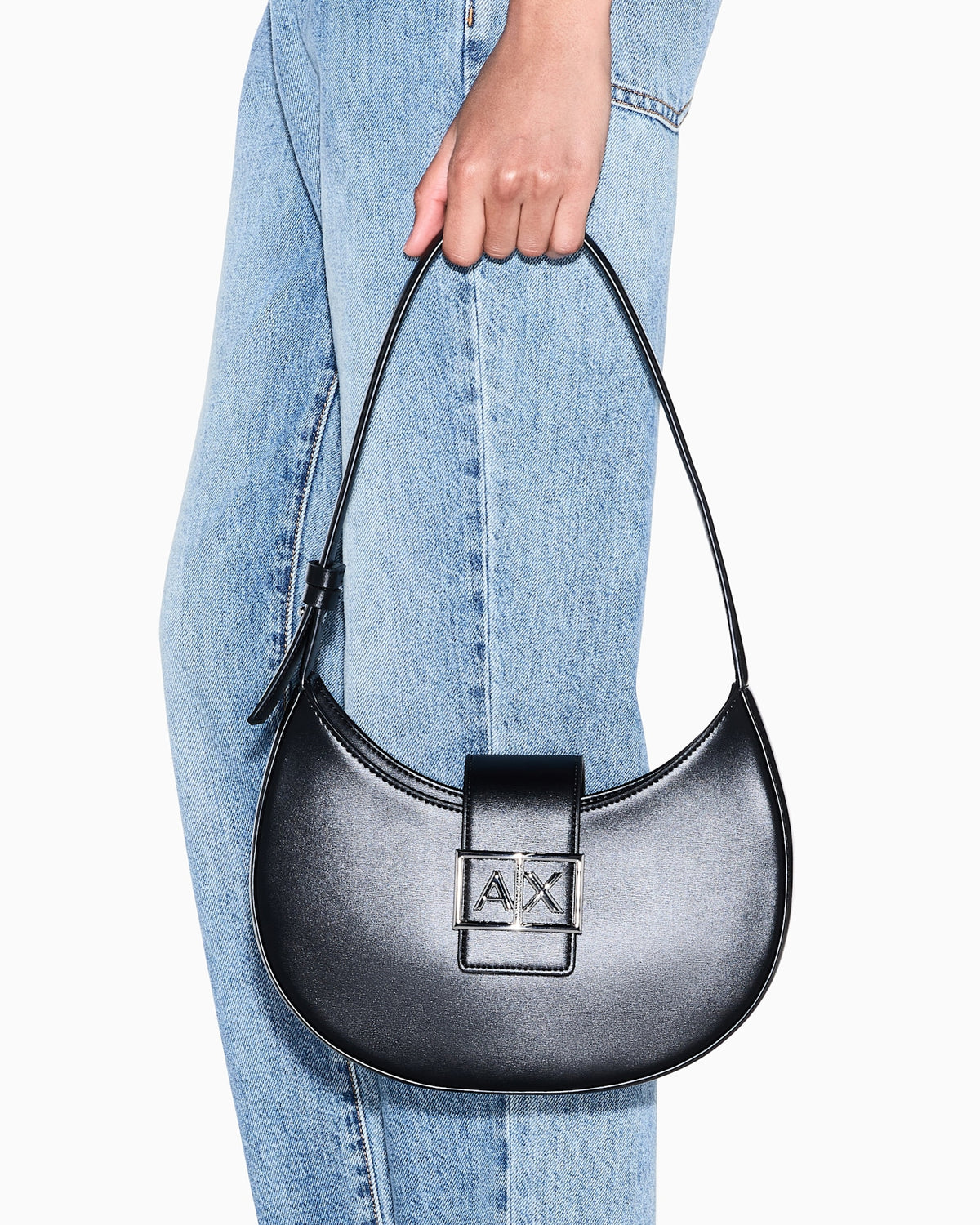 Armani Exchange Logo Buckle Shoulder Bag