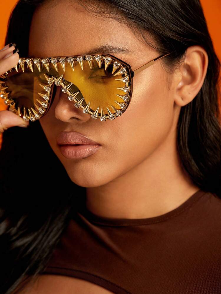 Gucci Crystal Spike Mask Sunglasses