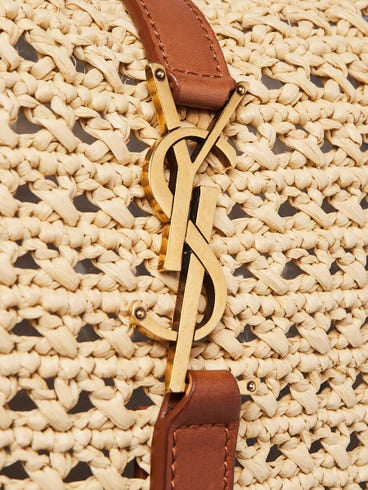 Saint Laurent LE 5 À 7 Hobo Bag in Crochet Raffia