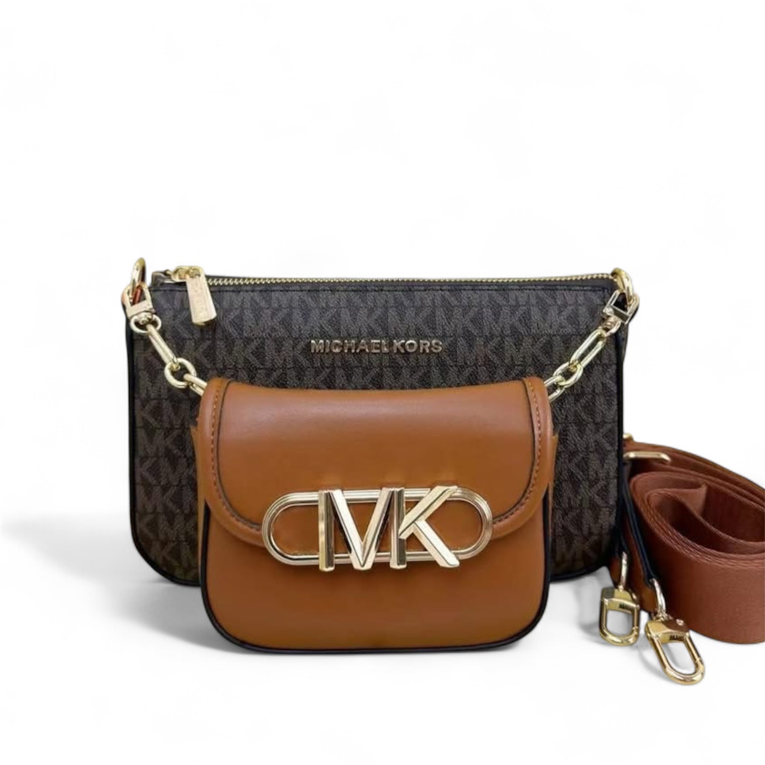 MICHAEL KORS PARKER EMPIRE SIGNATURE LOGO 2-IN-1 CROSSBODY BAG