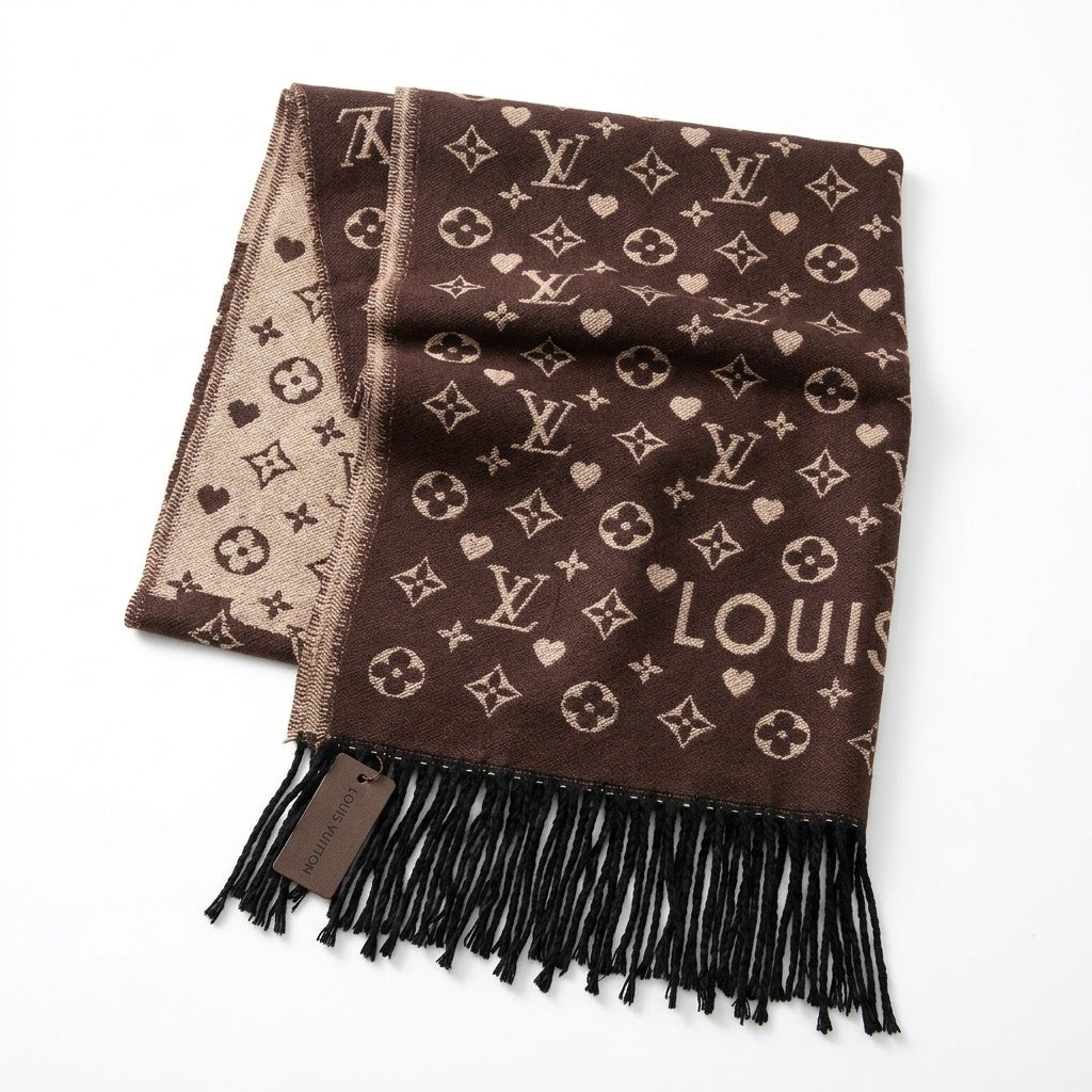 Louis Vuitton Monogram & Hearts Jacquard Scarf