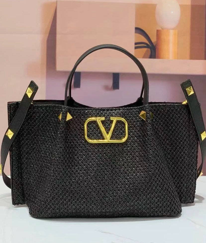 Medium Straw Tote Valentino Bag