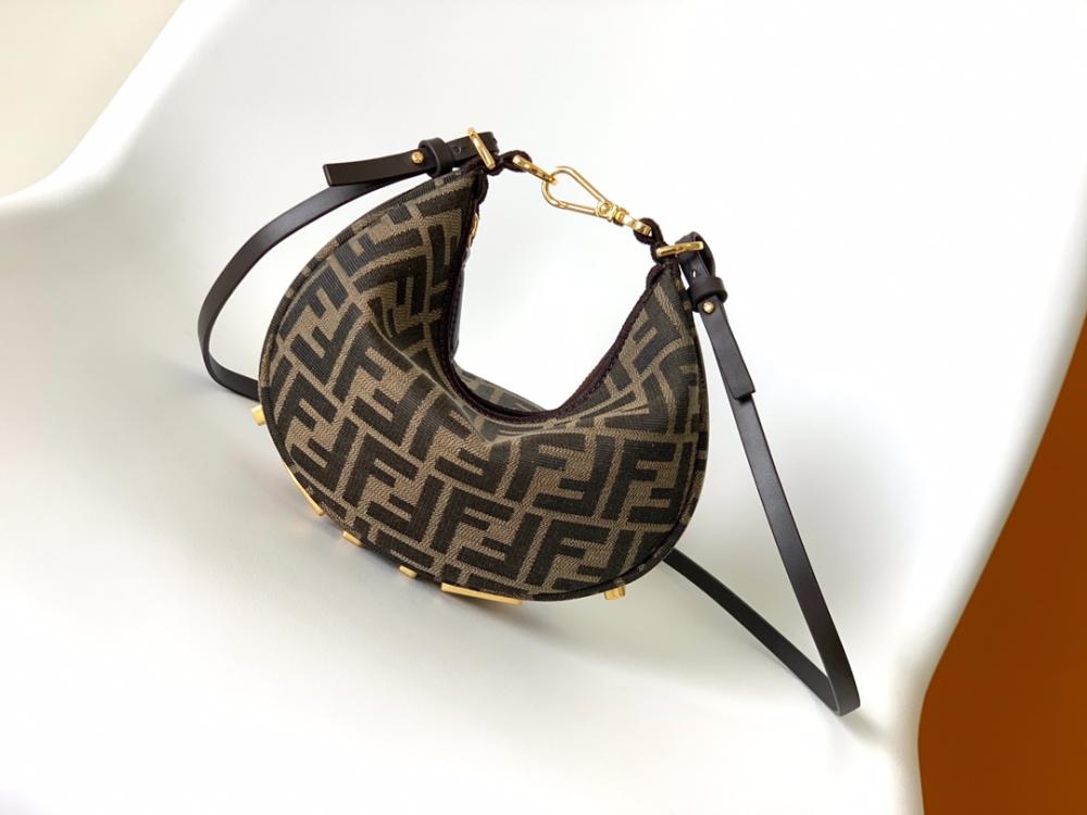 Fendi Mini Croissant FF Logo Bag