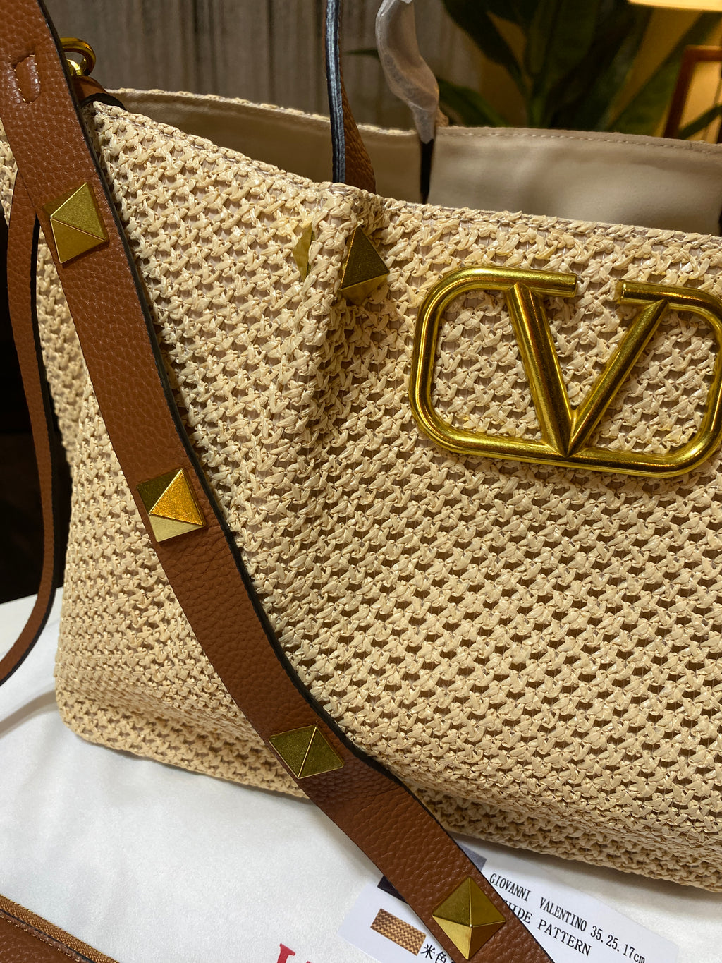 Medium Straw Tote Valentino Bag