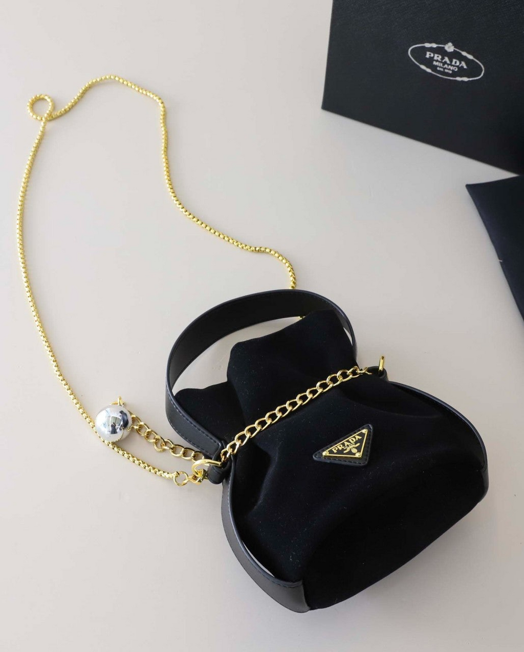 Prada Satin Mini Bucket Bag