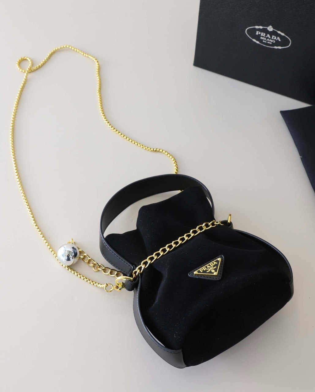 Prada Satin Mini Bucket Bag