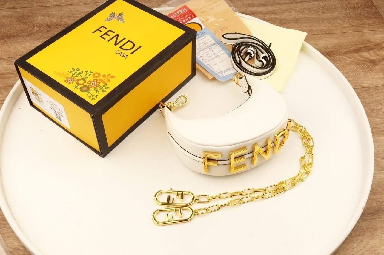 Fendi Mini Croissant FF Logo Bag