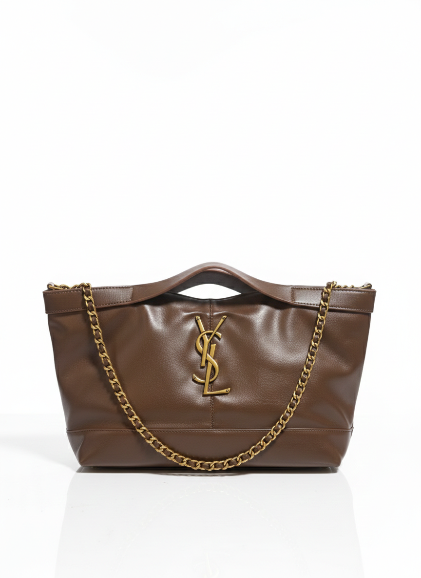 Saint Laurent Loulou Large Chain Tote Smooth Leather with Pouch