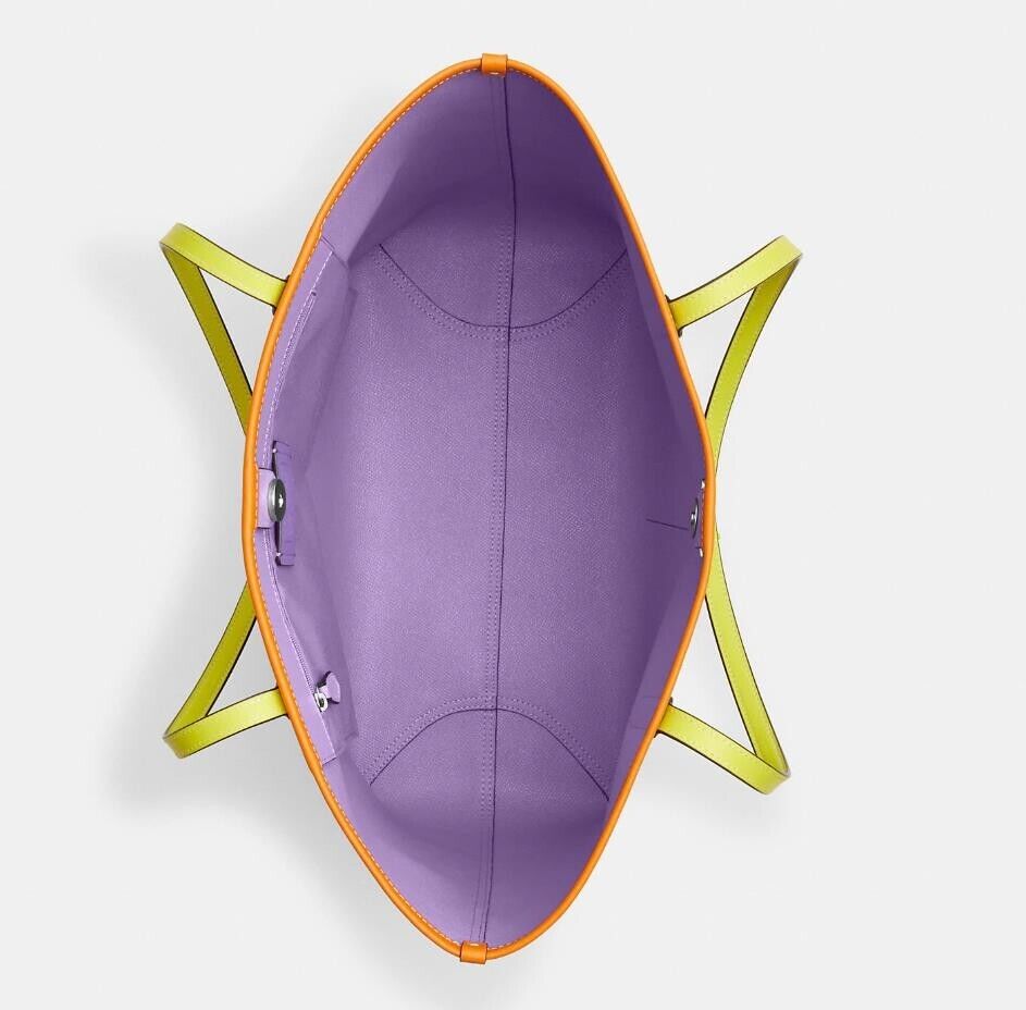 Coach City Tote In Colorblock Signature Canvas