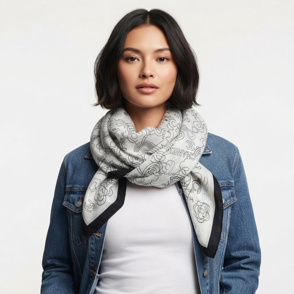 Chanel Printed Silk Scarf