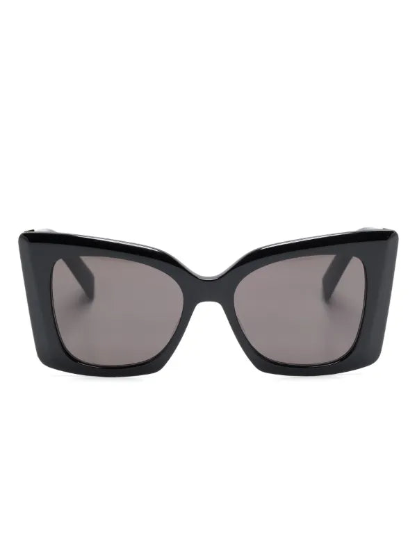 Saint Laurent Oversized YSL Logo Sunglasses – Black & Gold