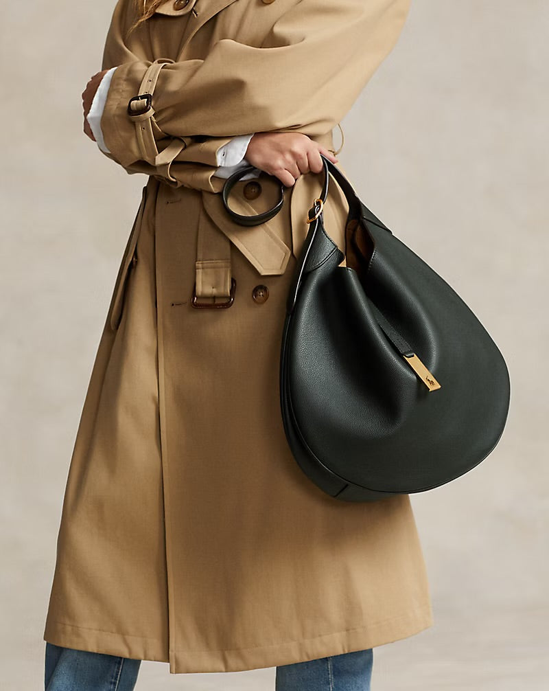 Polo Ralph Lauren Polo ID Leather Hobo Shoulder Bag