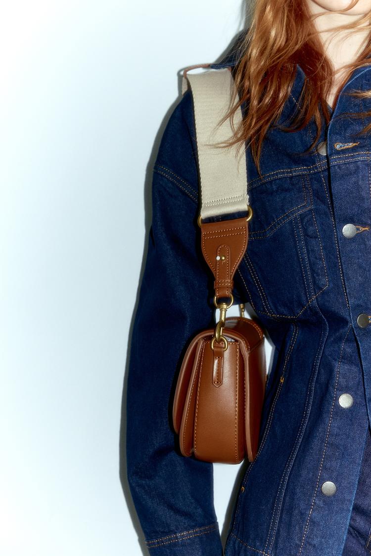Zara Leather Crossbody Saddle Bag